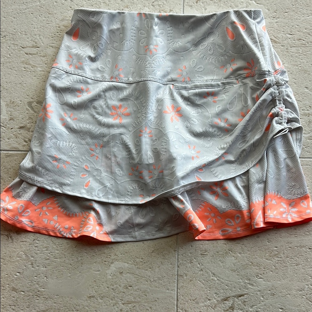 Lucky in Love Gray tennis pickleball Skirt with Ruched Sides - Picture 6 of 9